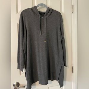 Cyrus Knits tunic hoodie 1X charcoal grey